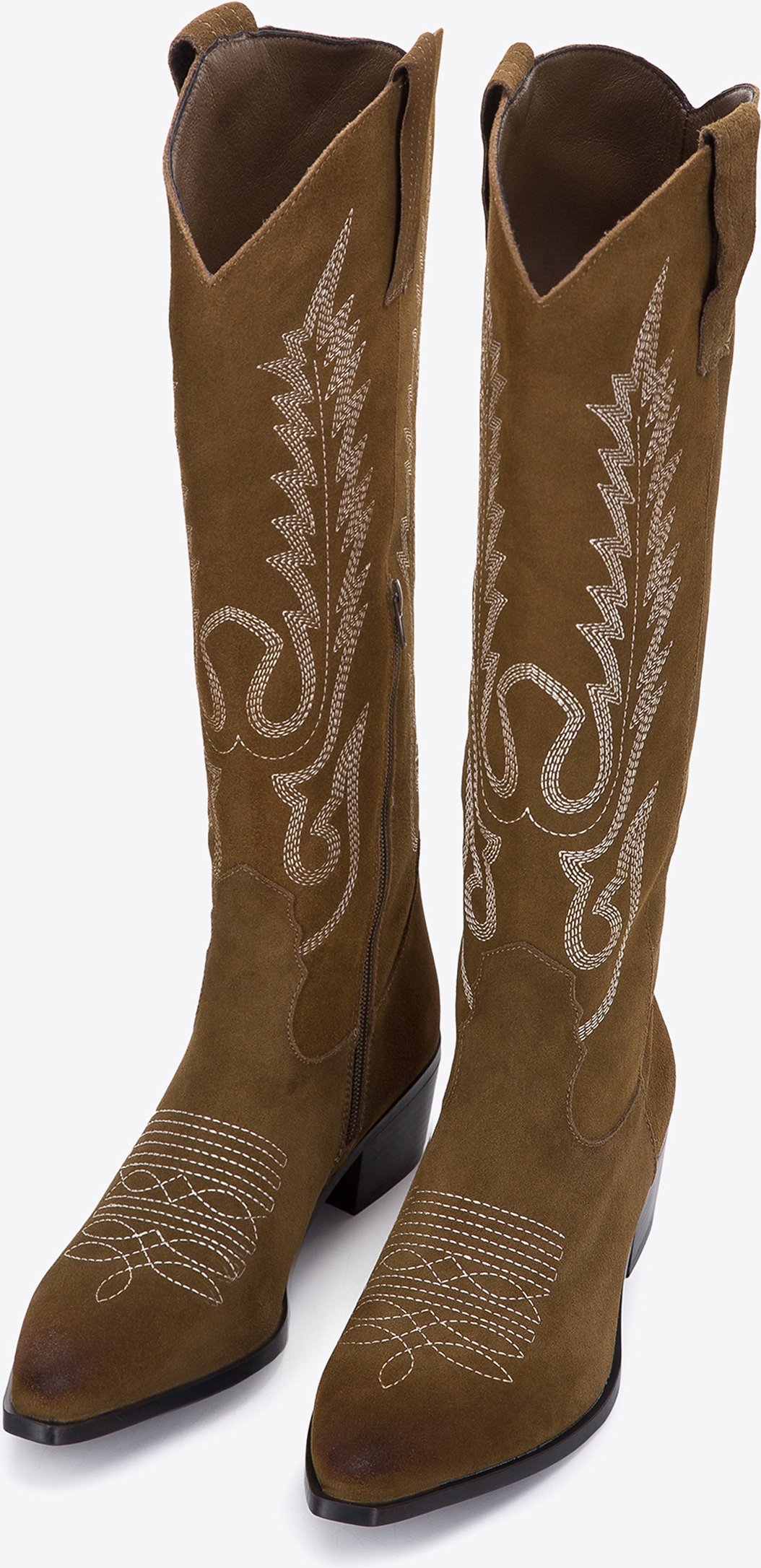 Wittchen Damen-Cowboystiefel aus Wildleder mit Stickerei, hoch