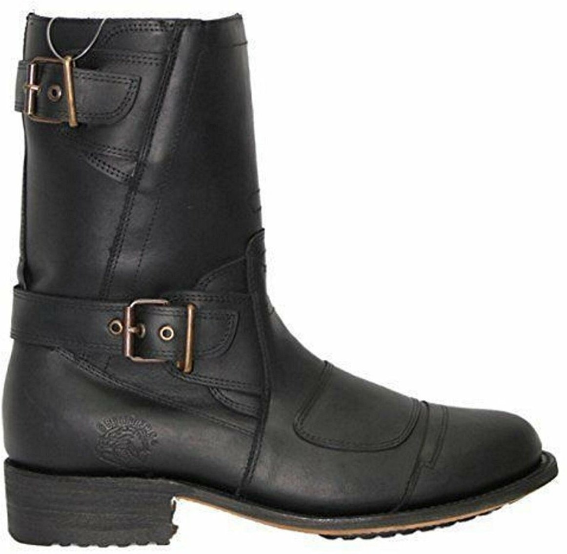 Grinders Herren-Cowboystiefel aus schwarzem Leder – Route 66