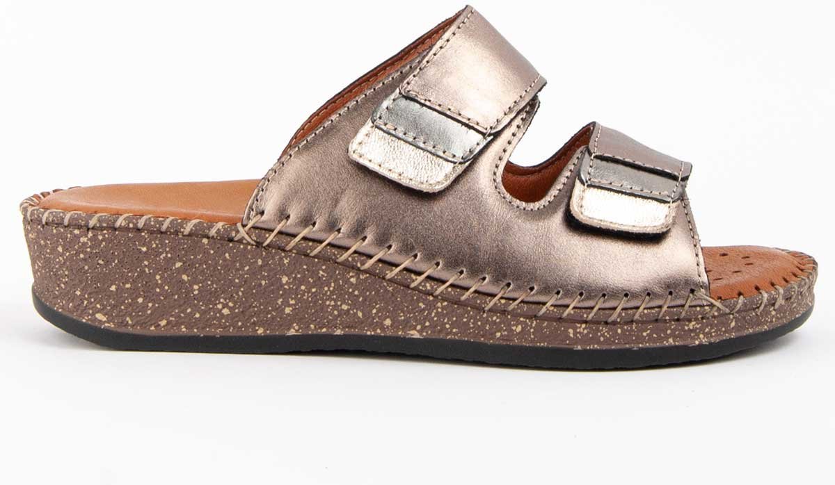 Purapiel Sandale Mit Keilabsatz Leida2 Bronze