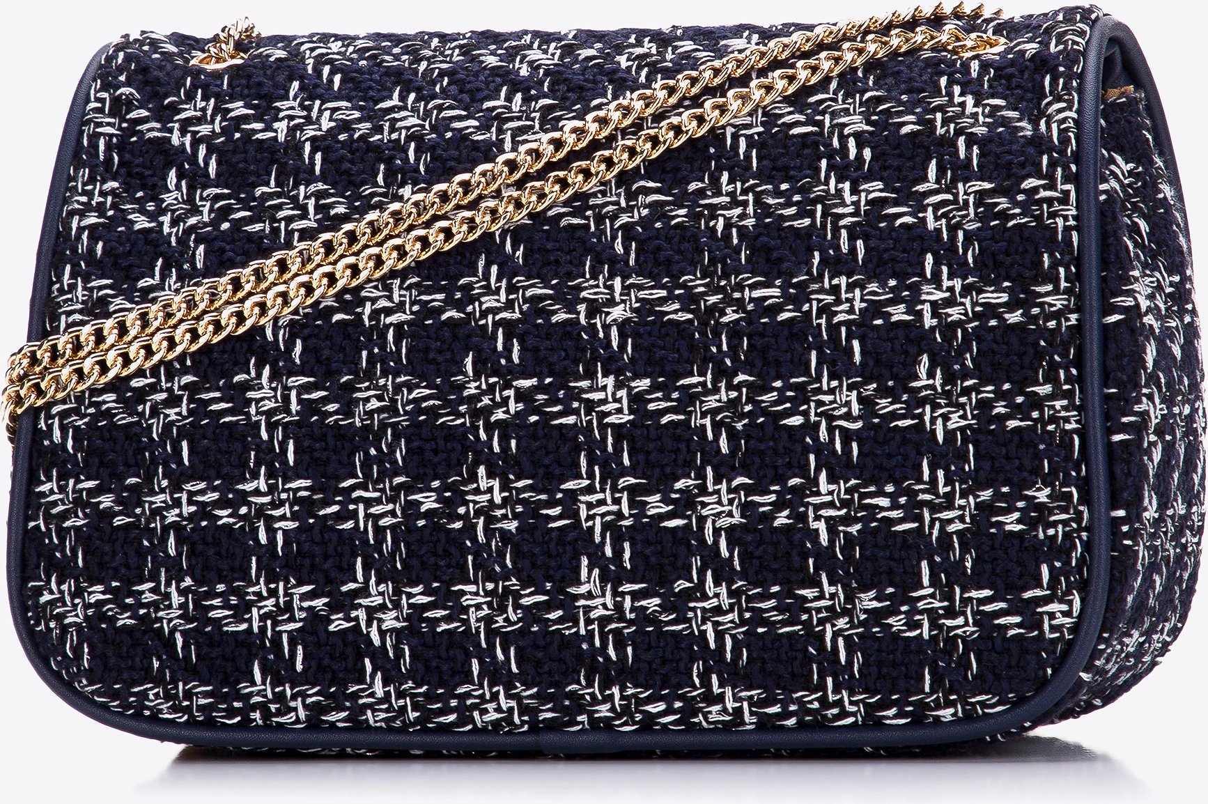 Wittchen Damen-Umhängetasche Bouclé mit Kette, Marineblau