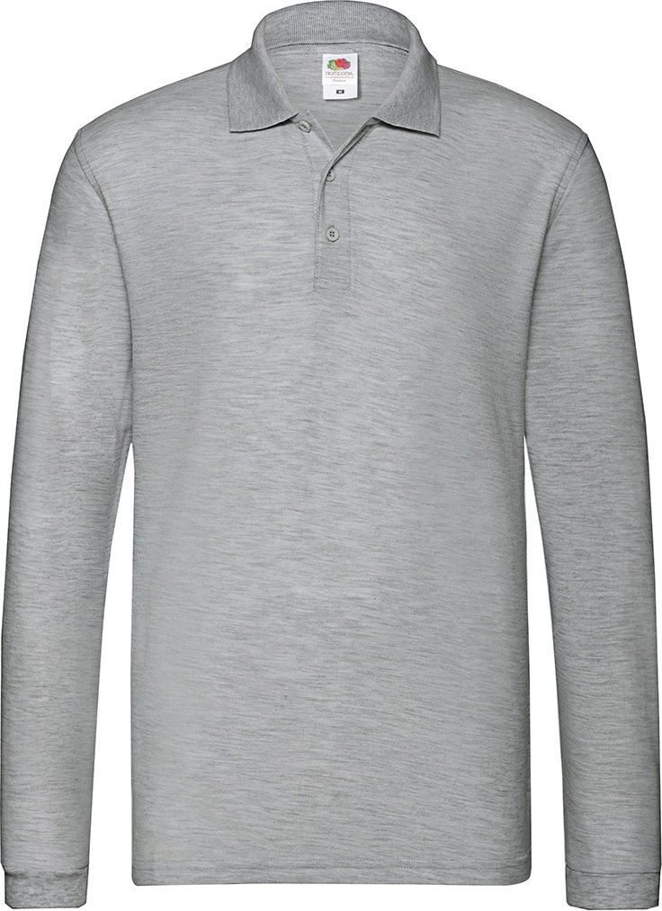 Fruit of the Loom Herren Premium Pique Langarm-Poloshirt (Athletic Heather)