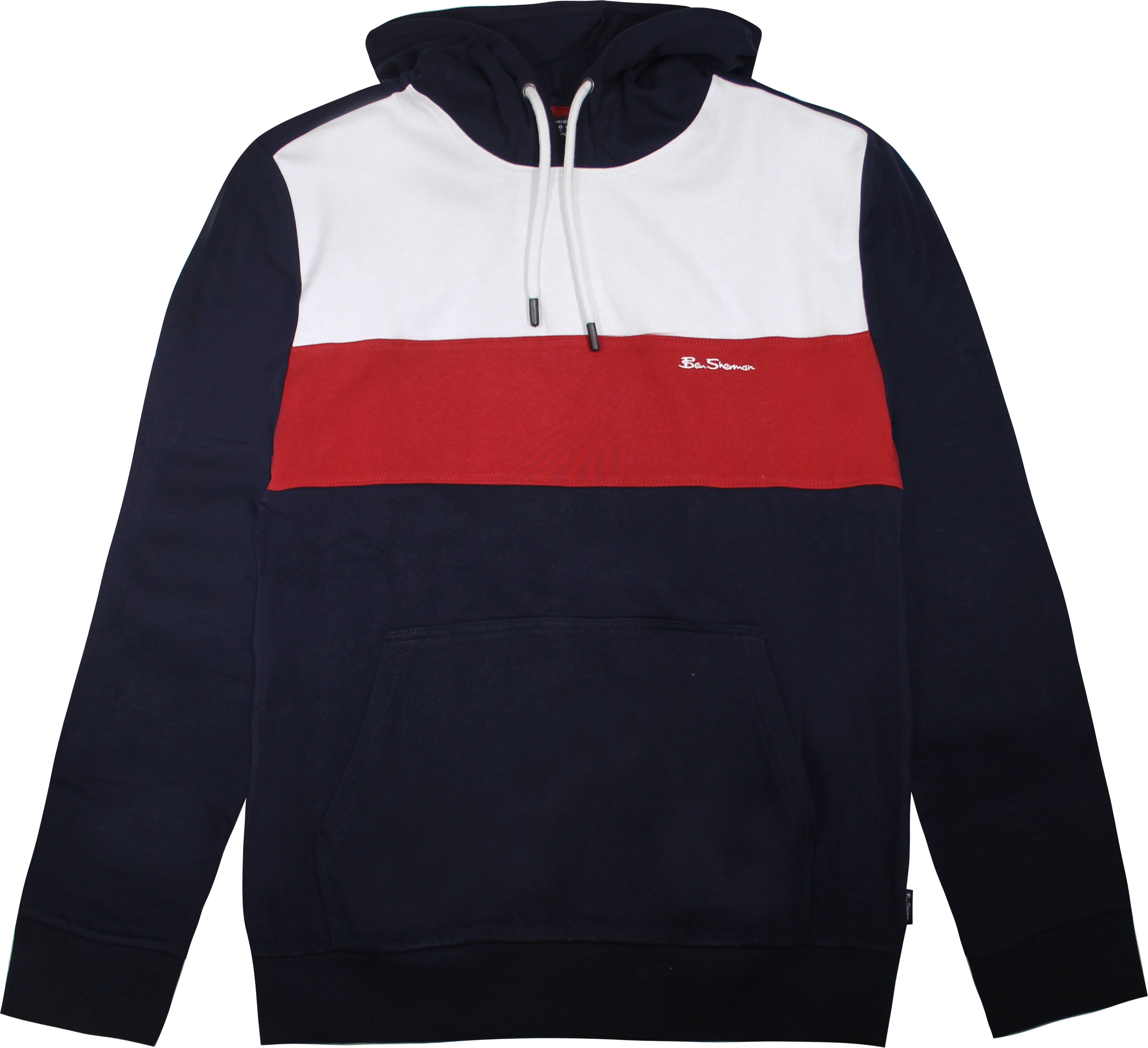 Ben Sherman getäfelte Herren Navy Hoodie