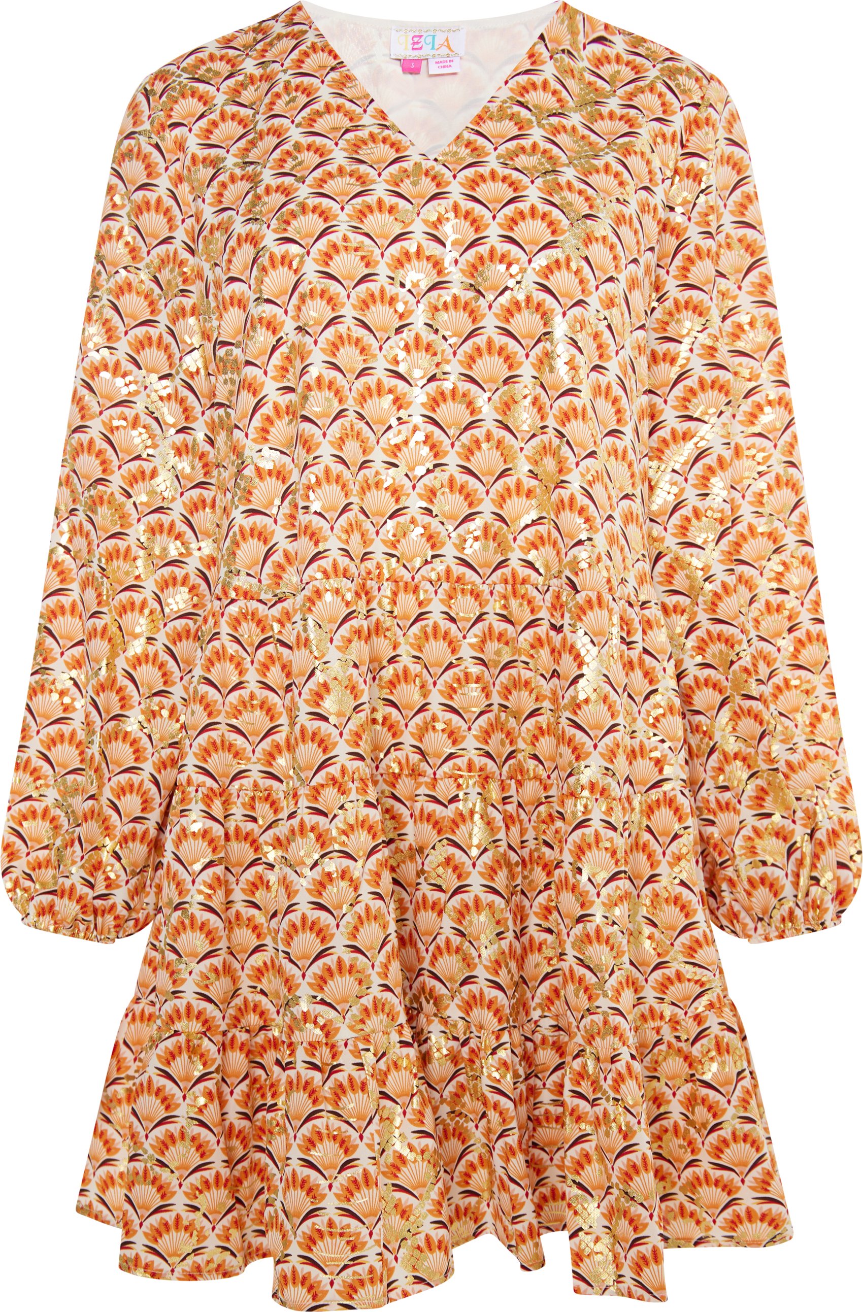 IZIA Kleid Damen Wollweiß Mehrfarbig