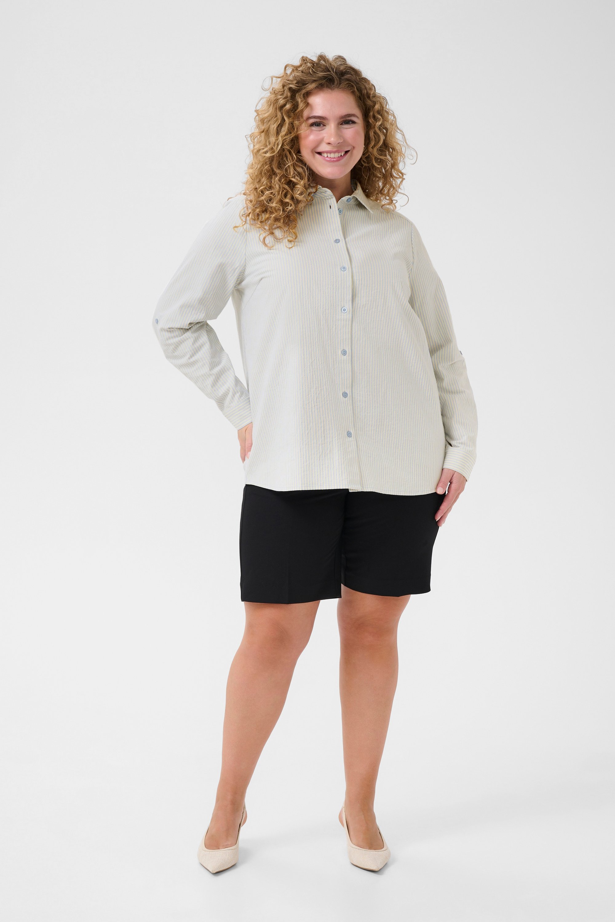 Langarm - Hemd Loose fit Nantucket breeze/White stripe blue white