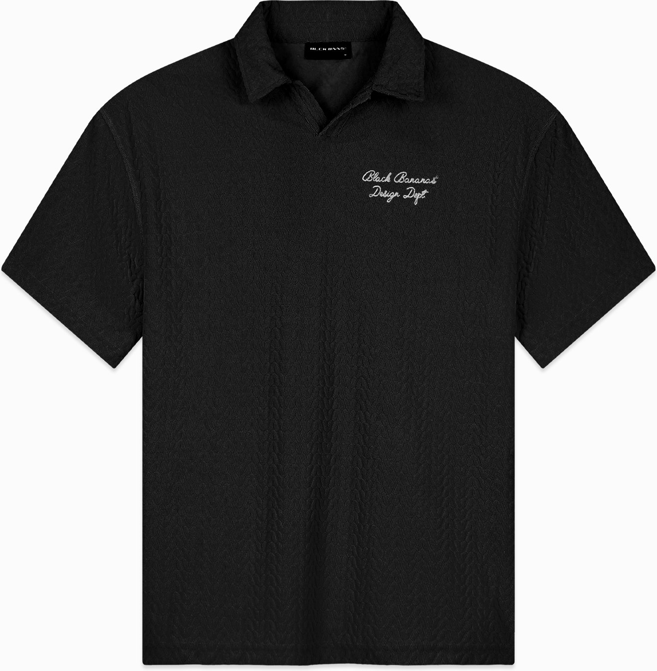 Schwarze Bananen Terry Lounge Polo, Schwarz