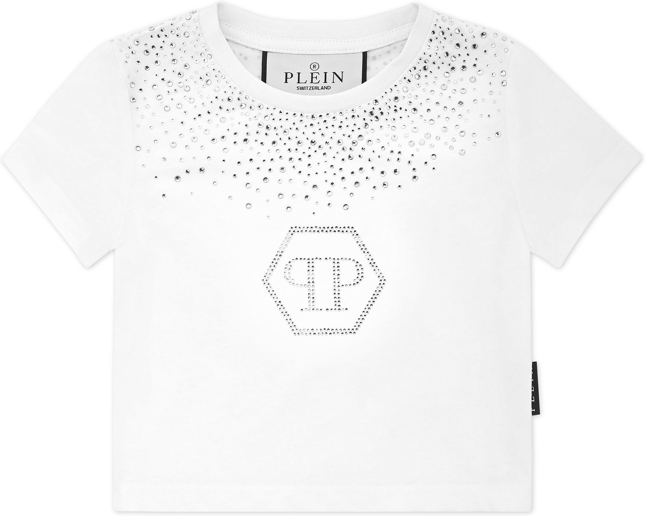 Cropped T-Shirt Strass Round Neck Ss Hexagon