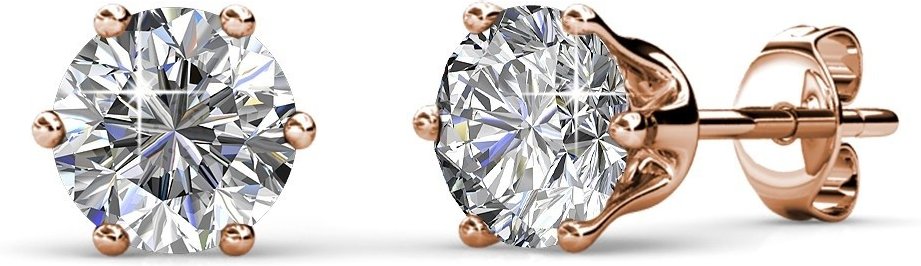 Solitaire S Ohrringe - Roségold und Kristall