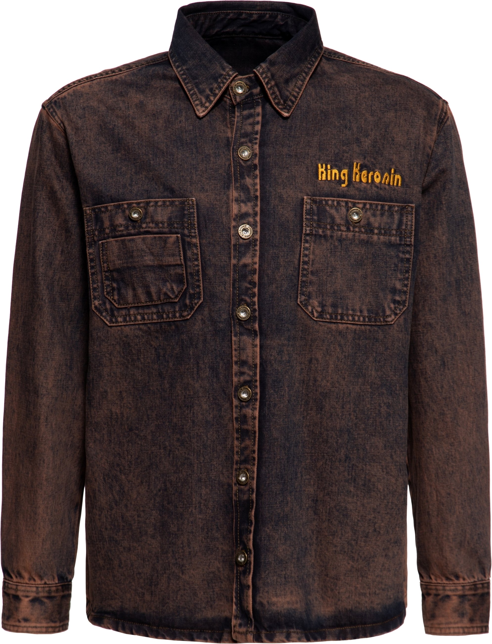 Thumbnail - King Kerosin Herren Workwear Hemd Split The Road rostbraun
