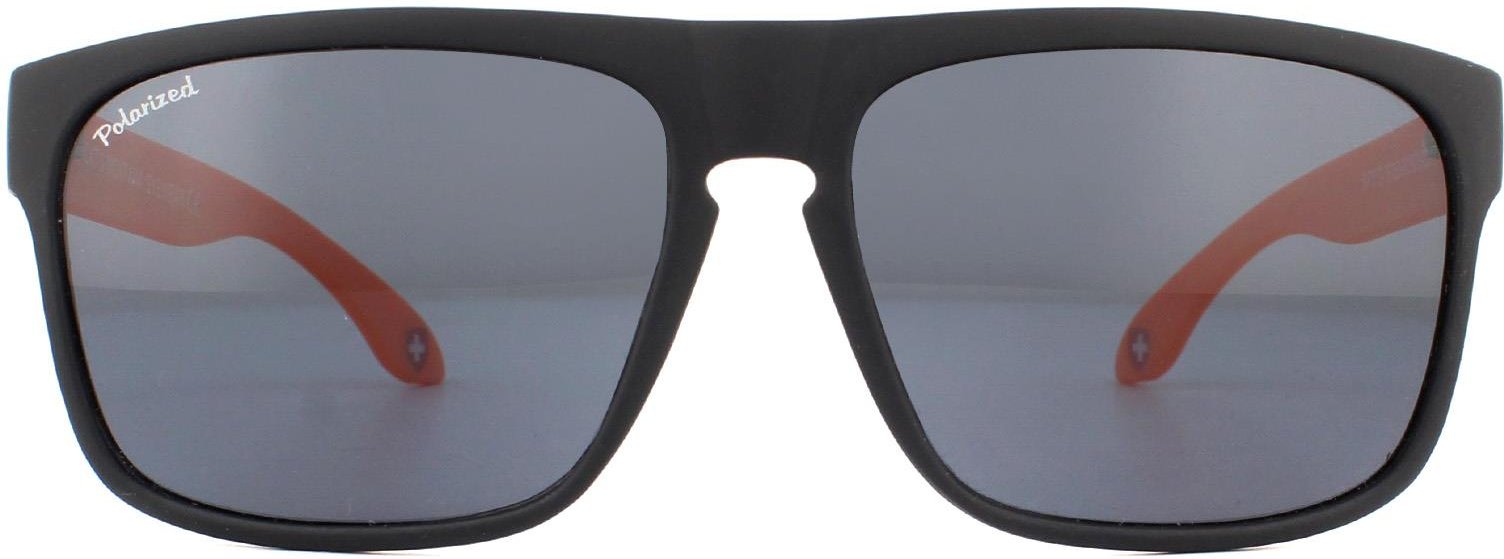 Montana Sonnenbrille MP37 D Schwarz mit orangem Gummituch Schwarz Polarisiert