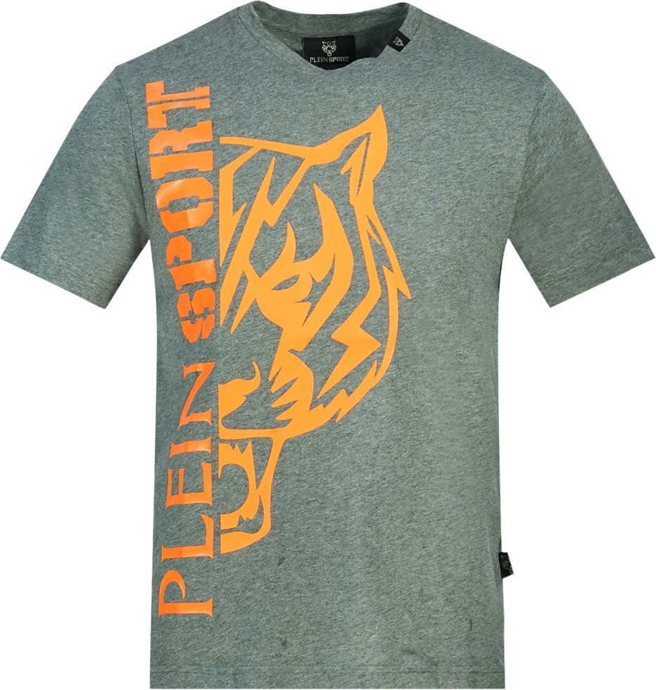 Plein Sport Tiger Seitenlogo Grau T-Shirt