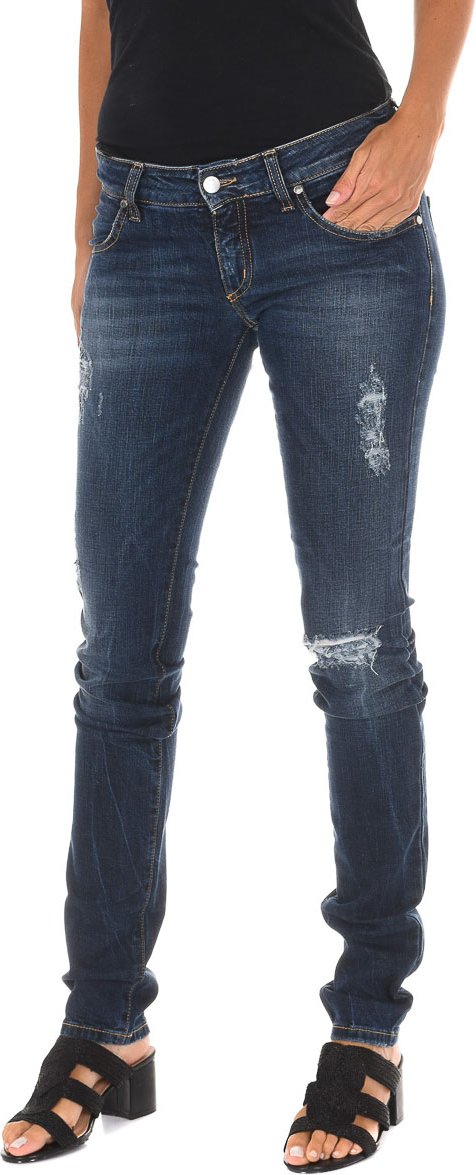 Lange Denim-Hose getragen und zerrissen Wirkung 10DB50219 Frau