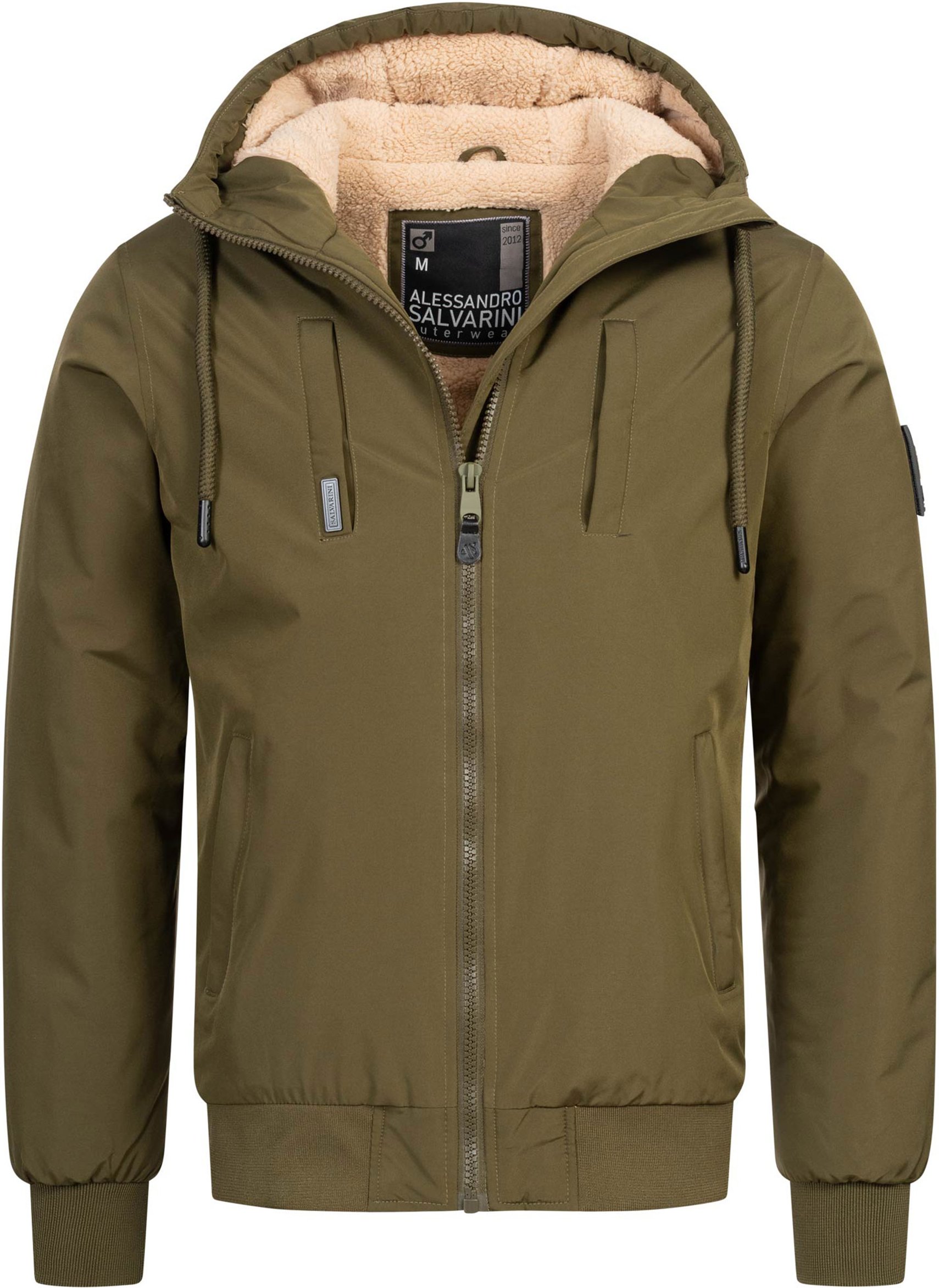 Thumbnail - Alessandro Salvarini Herren Winterjacke AS-431 – Warm, Mit Teddyfellfutter & Kapuze