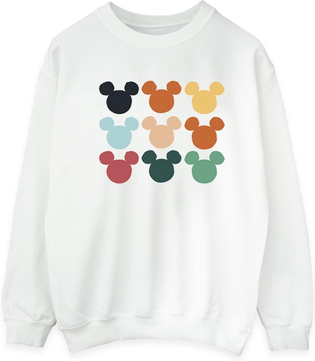Disney - "Mickey Mouse Heads Square" Sweatshirt für Herren (Weiß)