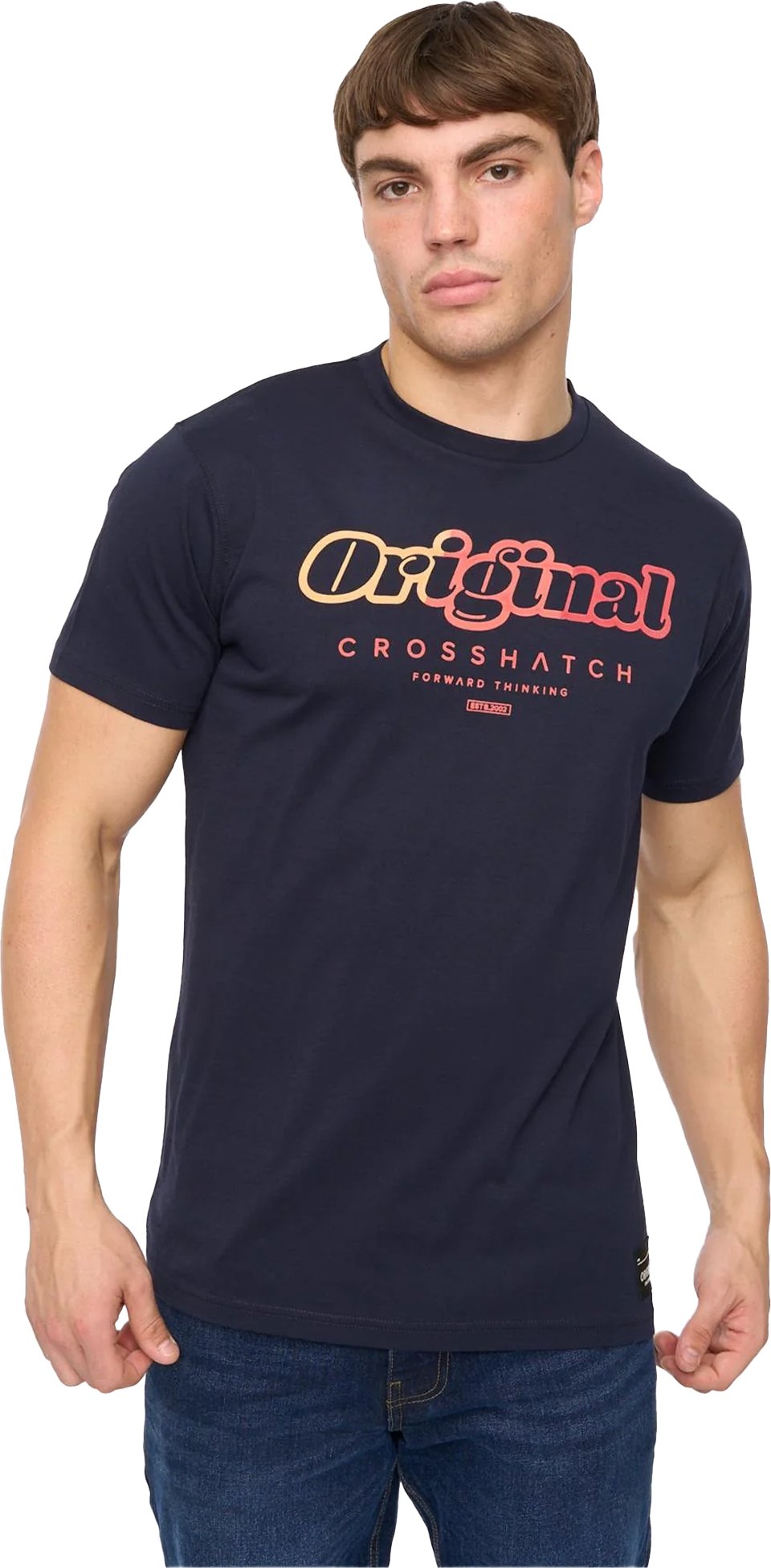 Crosshatch - "Hybridge" T-Shirt für Herren (Marine)