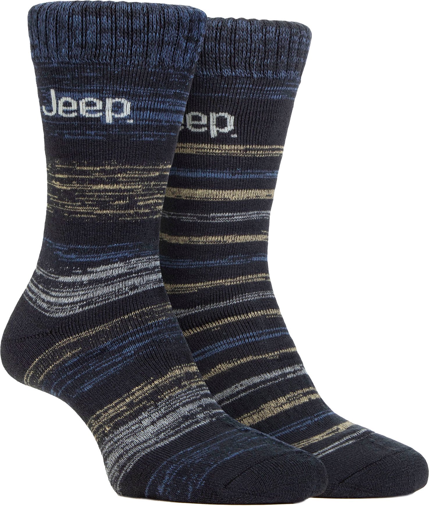 Mens Thermal Winter Socken | Jeep | Thick Ribbed Design Warm gestrickt Boot Socken | Chunky Performance Socken - Blau / ...
