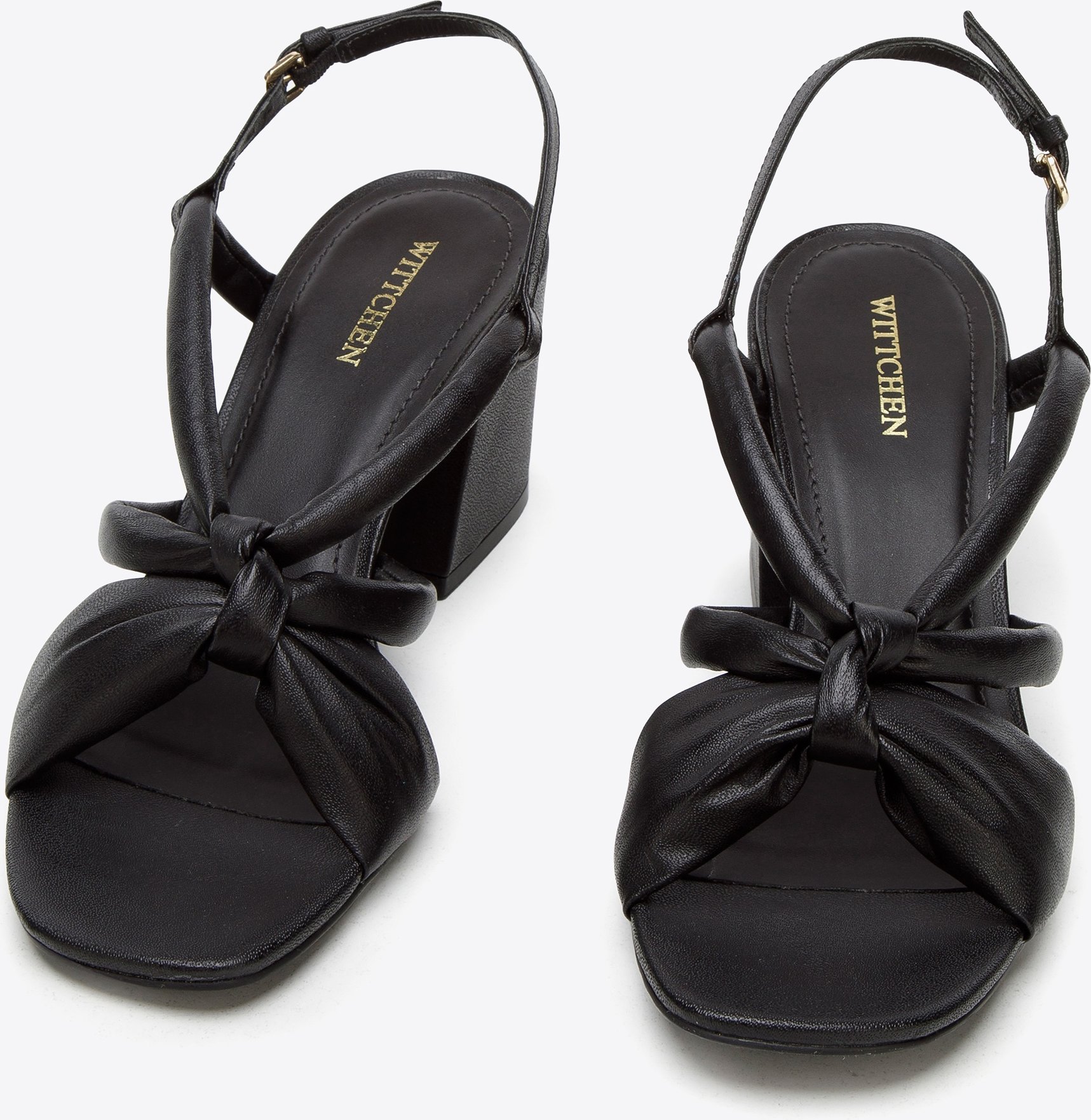 Wittchen Damen-Ledersandalen mit Knoten, schwarzes Naturleder