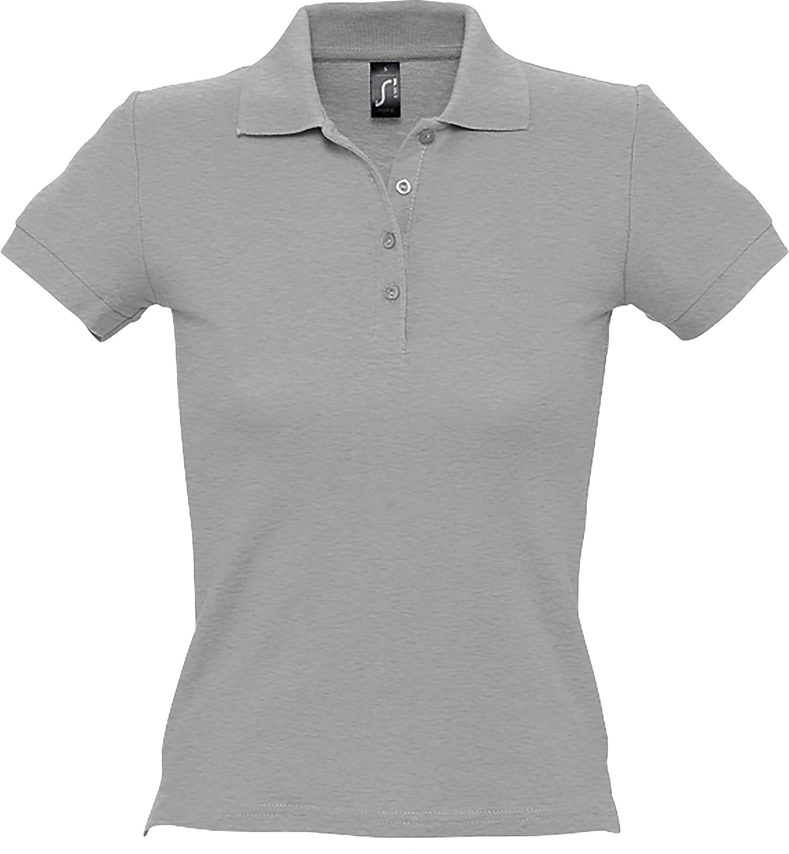 SOLS Womens/Ladies People Pique Kurzarm-Poloshirt aus Baumwolle (Grau meliert)