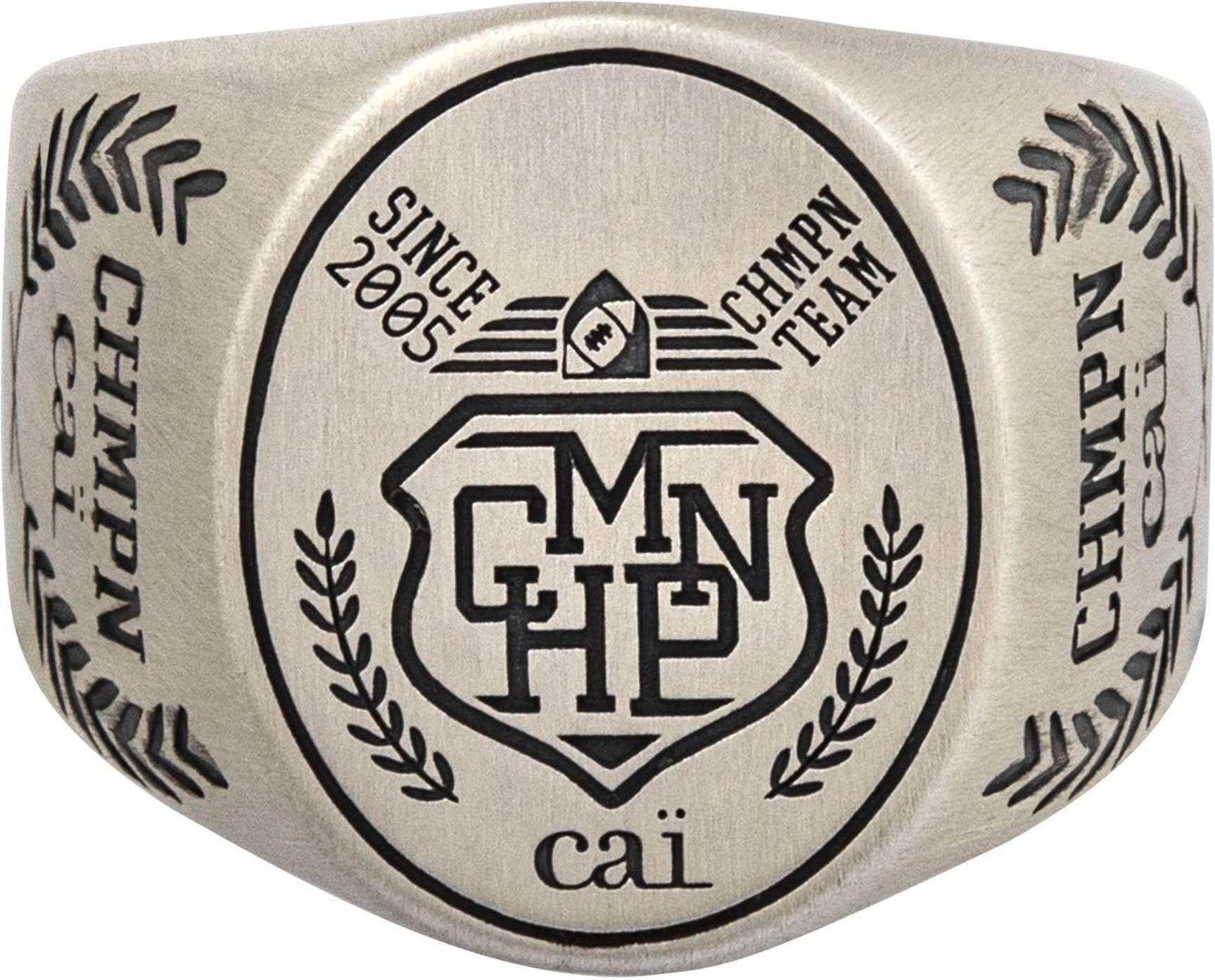 Thumbnail - cai Ring 925/- Sterling Silber Siegelring satiniert oxidiert Champion Wappen