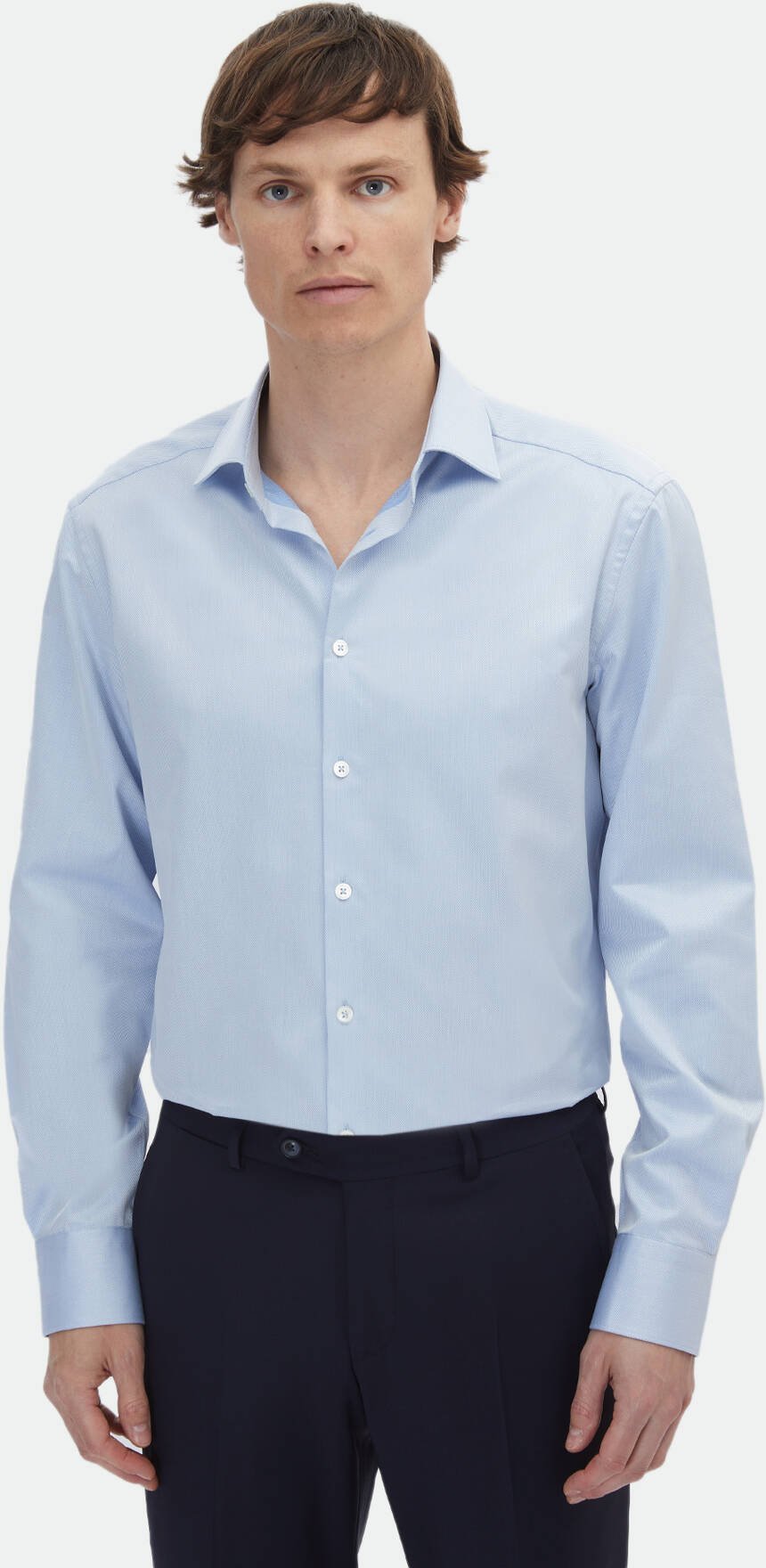 Gestreiftes, gewebtes, klassisches Hemd aus 100 % Baumwolle mit regulärer Passform