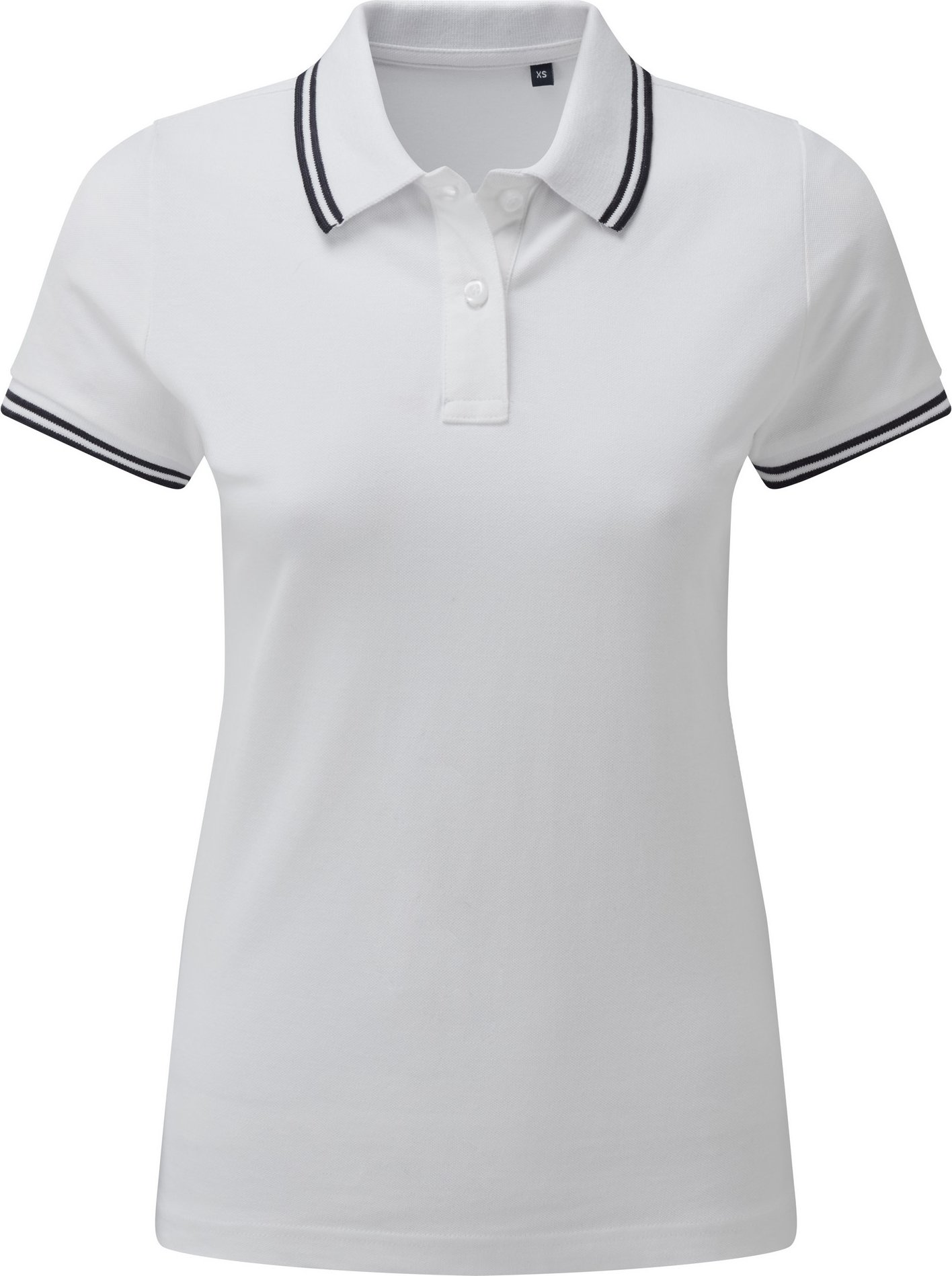 Asquith & Fox - Polo-Shirt mit kurzen Ärmeln - Damen (Weiß / Marineblau)