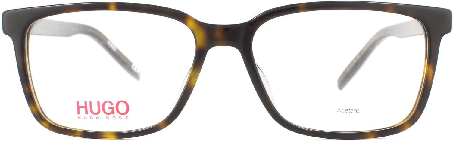 Thumbnail - Hugo by Hugo Boss Rechteckige Herrenbrille Dunkel Havanna