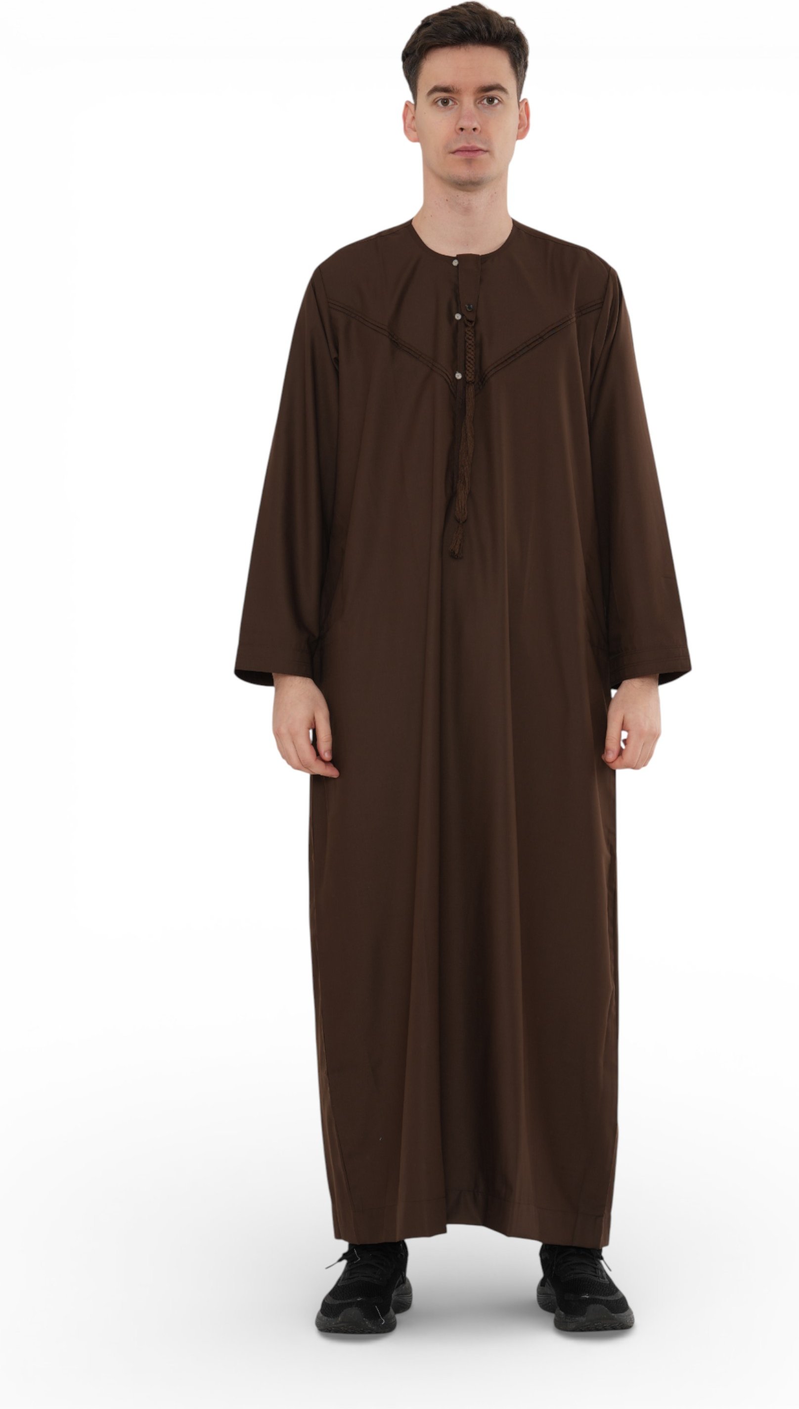 Herren Eid Braun Marokkanische Jubba Robe Djellaba Ramadan Eid Thobe – HM11