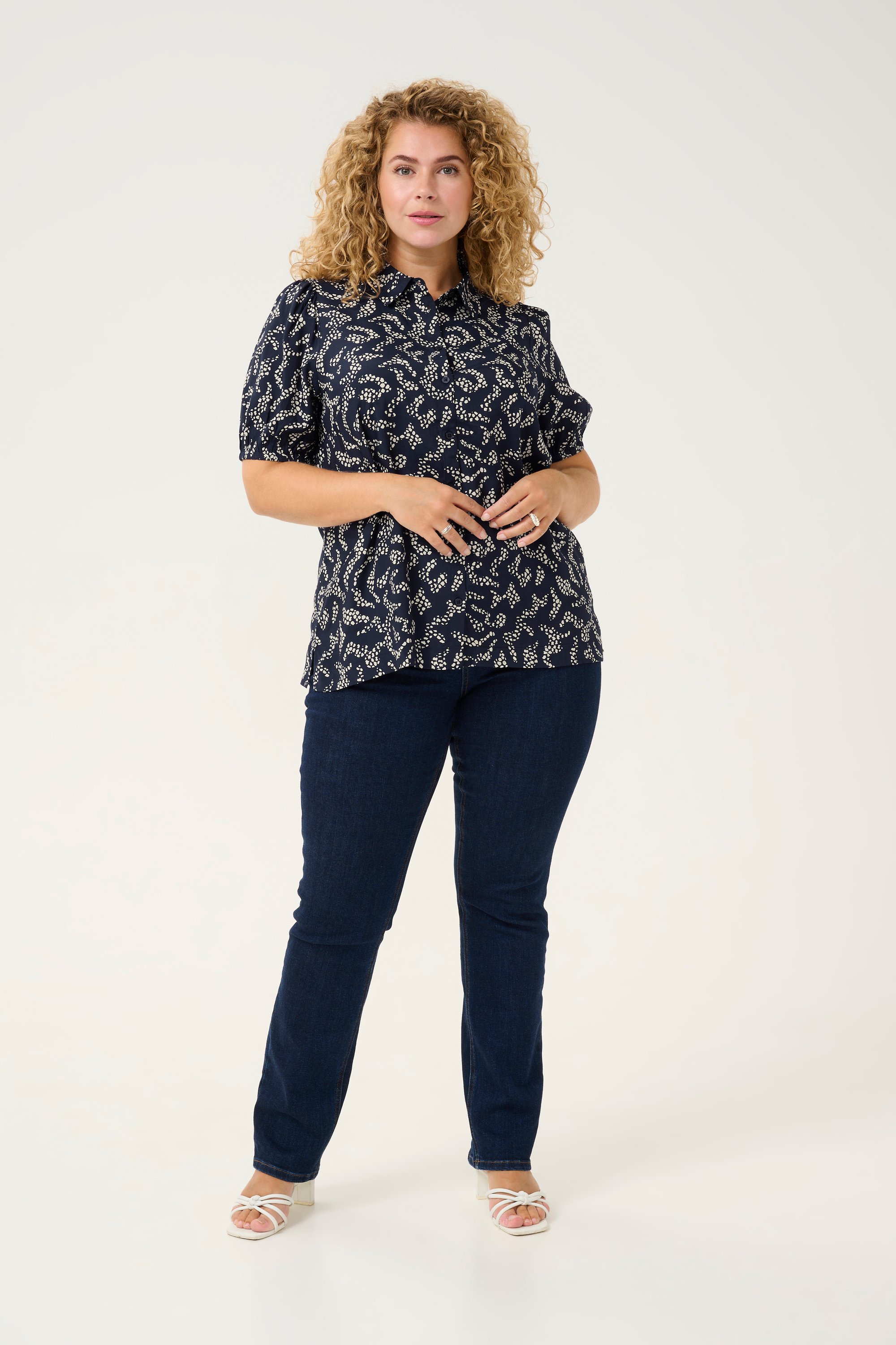 Langarm - Hemd Regular fit Midnight Marine Lace Print dark blue