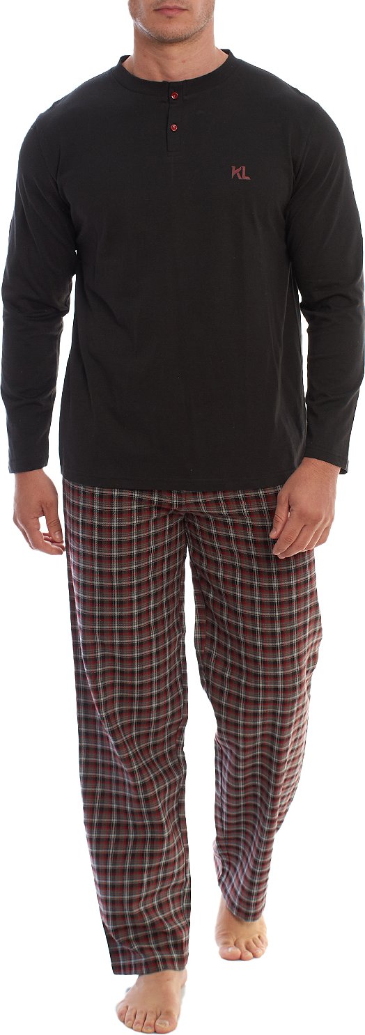 KLP4 Herren-Winterpyjama mit langen Ärmeln