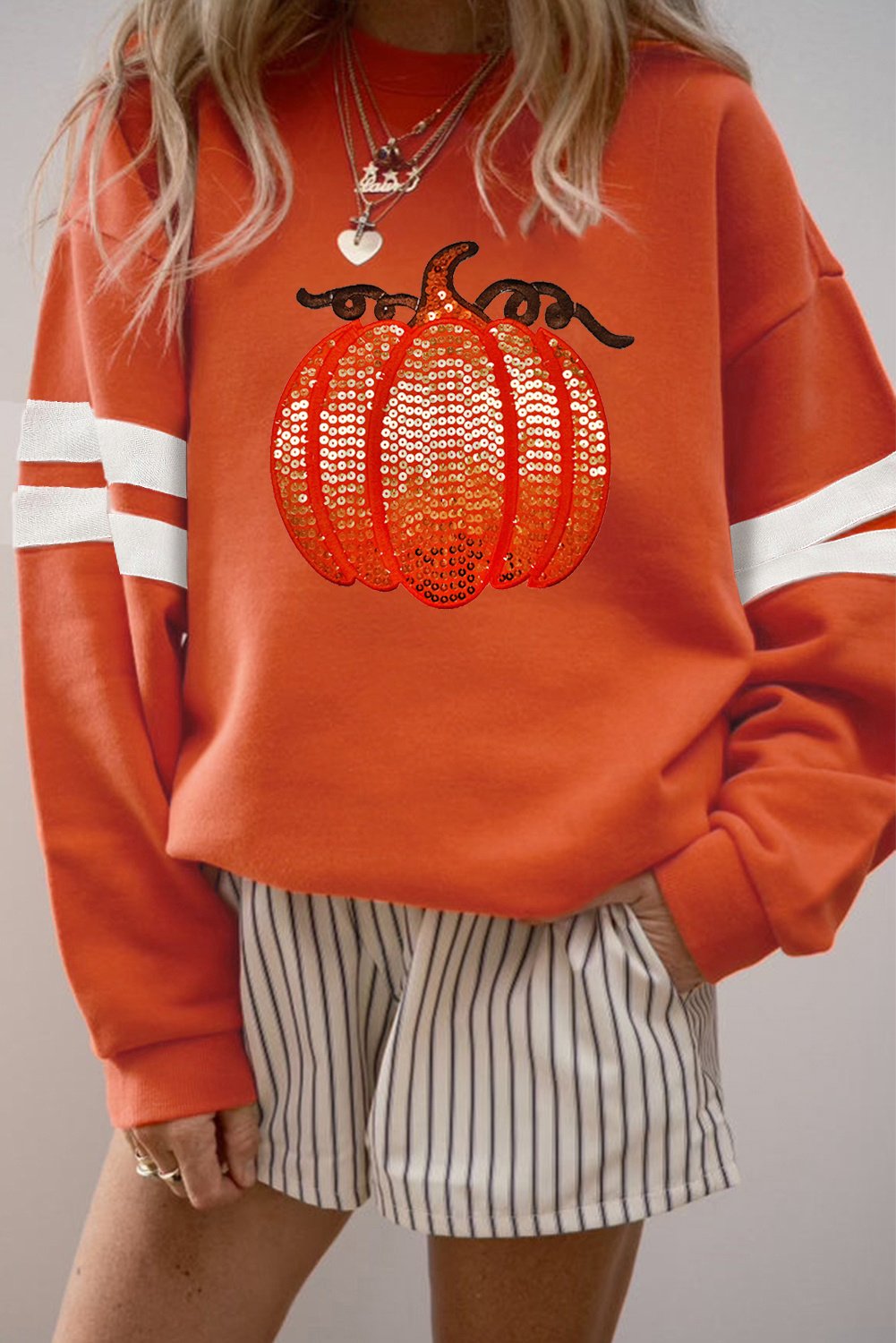 Pumpkin Pailletten-Sweatshirt