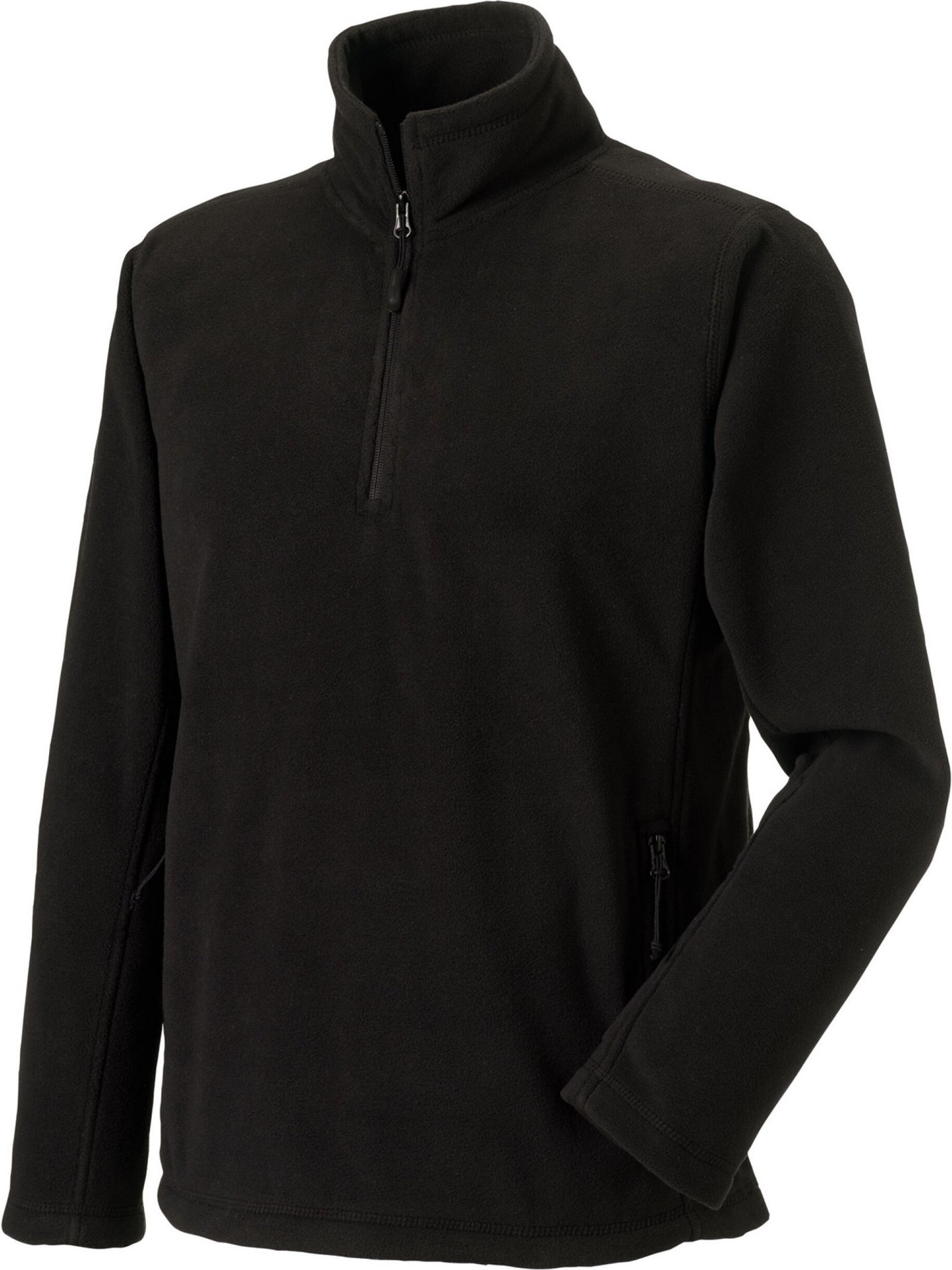 Russell - Fleece-Oberteil mit kurzem Reißverschluss für Herren (Schwarz)