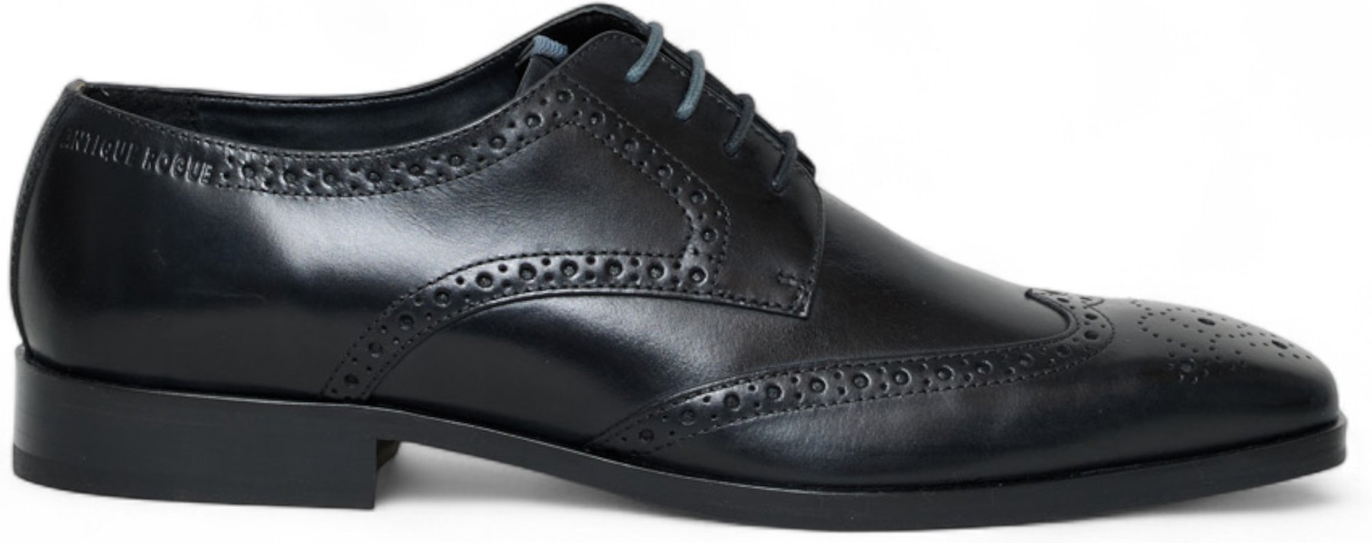 Antique Rogue Schwarze Oxford-Derby-Brogues aus Leder für Herren - Luca