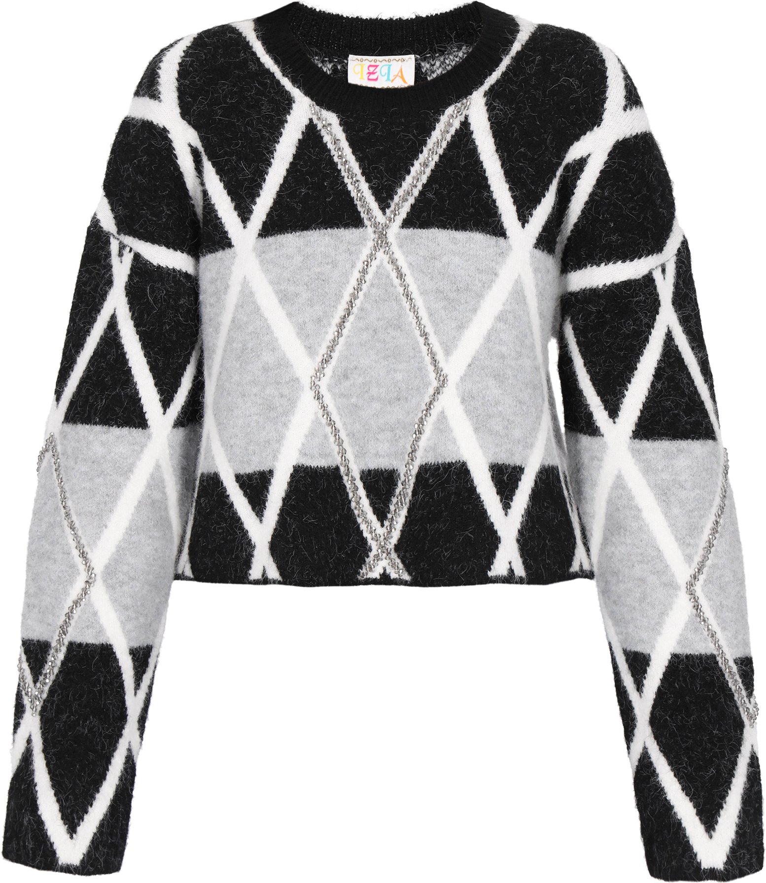 IZIA Pullover Frauen schwarz/grau