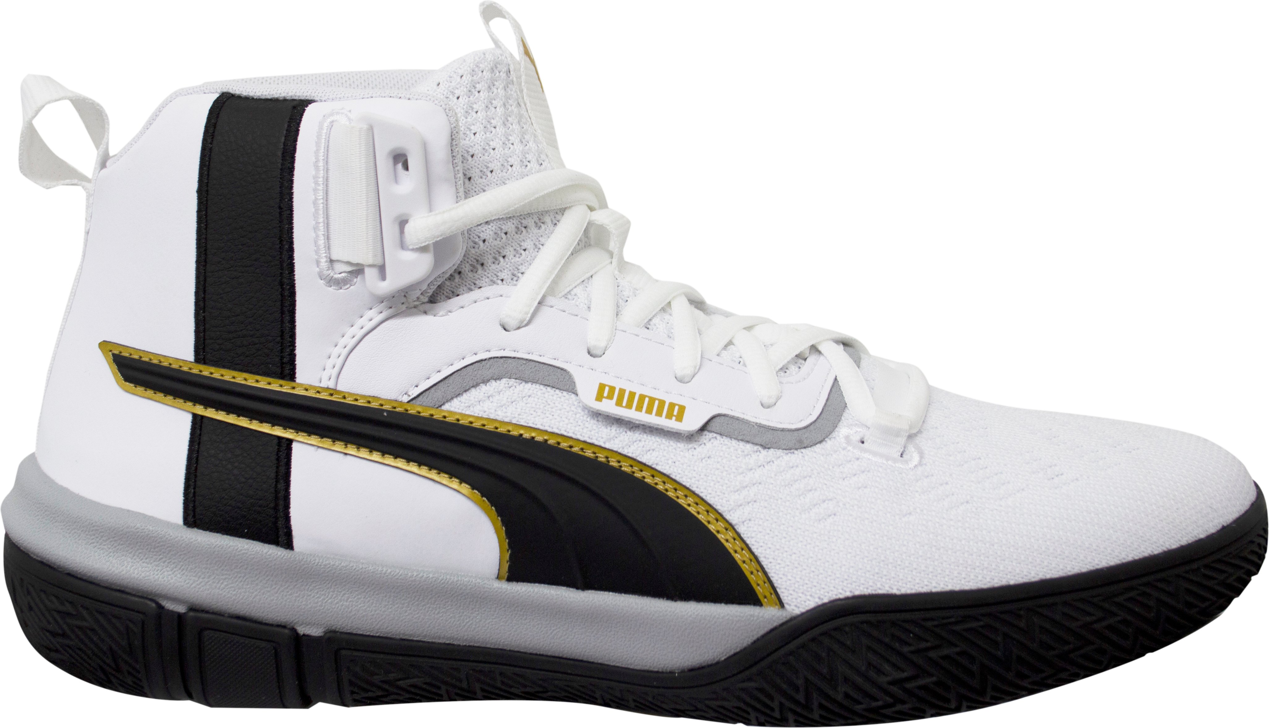 Puma Legacy 68 weiße schwarze Schnüren -Basketball -Trainer 193512 01