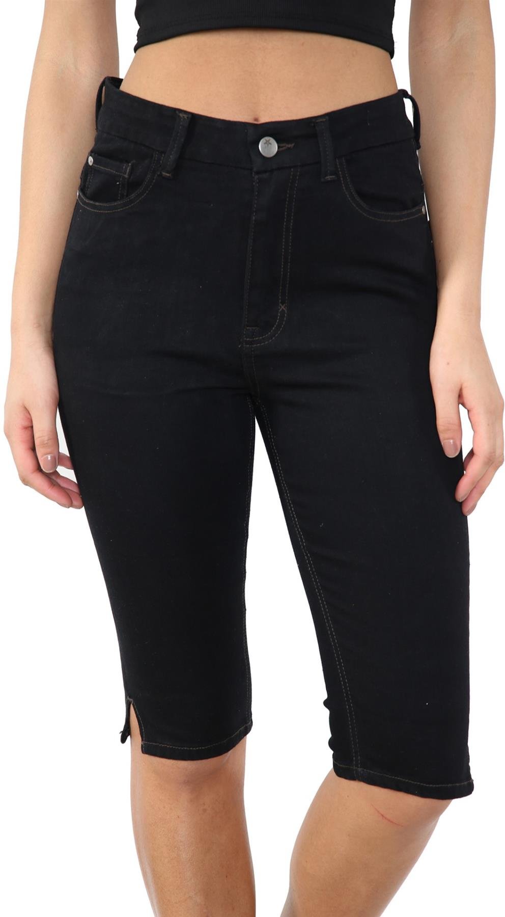 MYT Womens Magic Shaping hoch taillierte Denim Shorts Schwarz