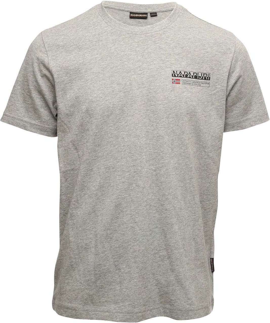 T-Shirt Kasba Logo Crew Napapijri Pour Homme en Gris Chiné