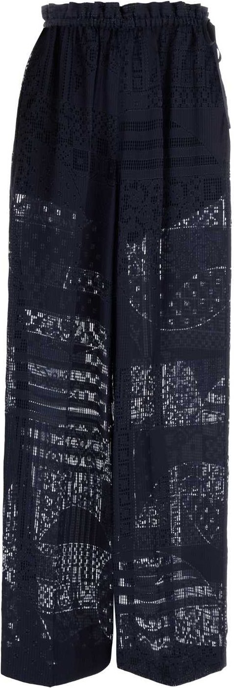 Marineblaue Viskosemischungshose