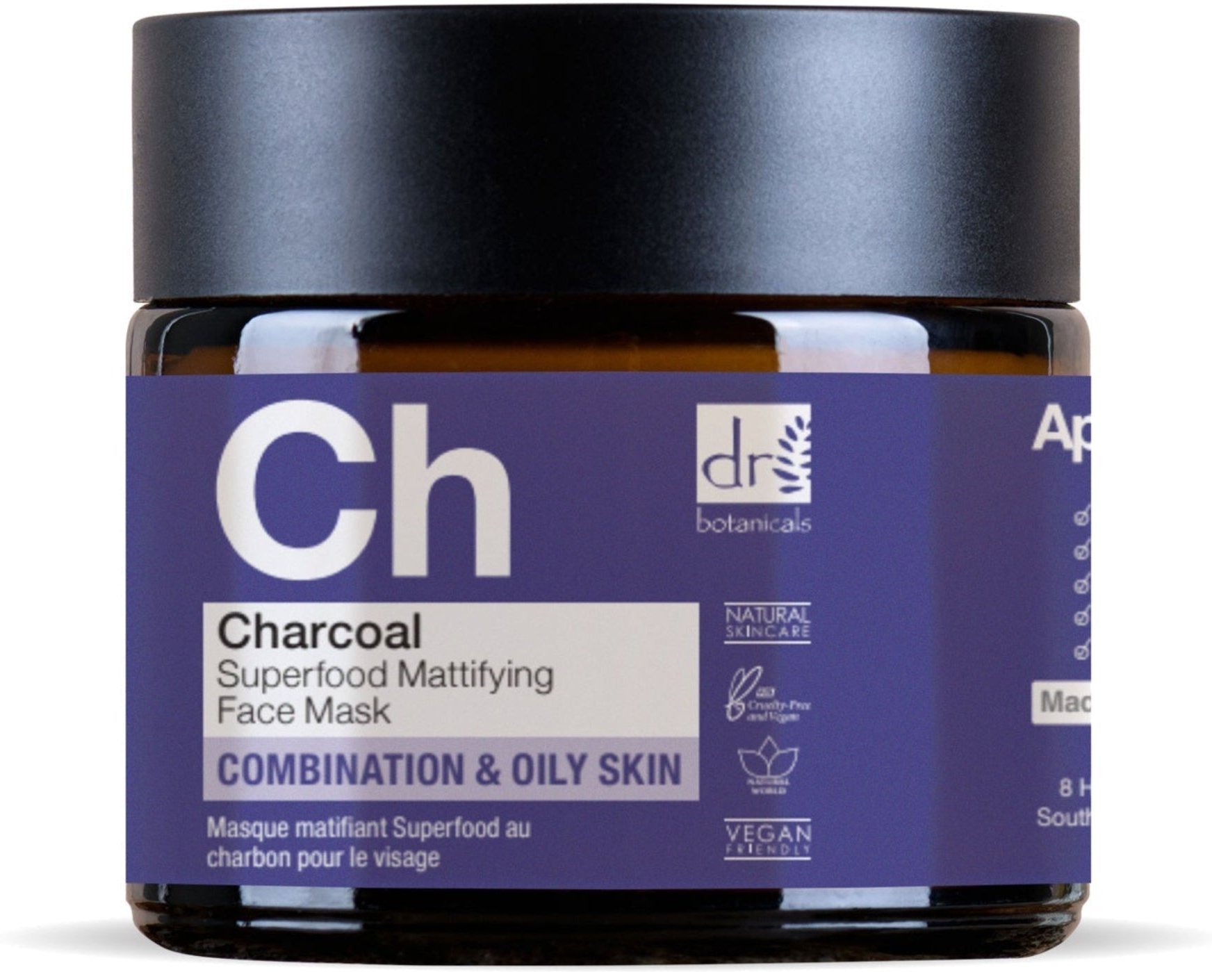 Thumbnail - Dr. Botanicals Aktivkohle Superfood mattierende Gesichtsmaske 60ml