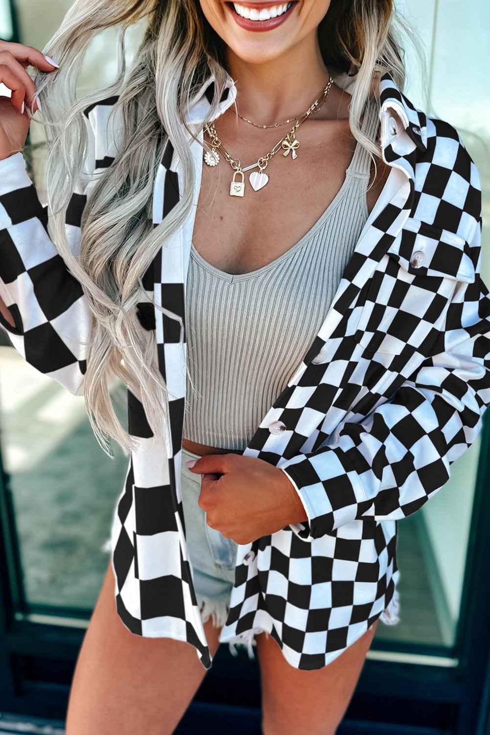 Kariertes Button-Down-Hemd