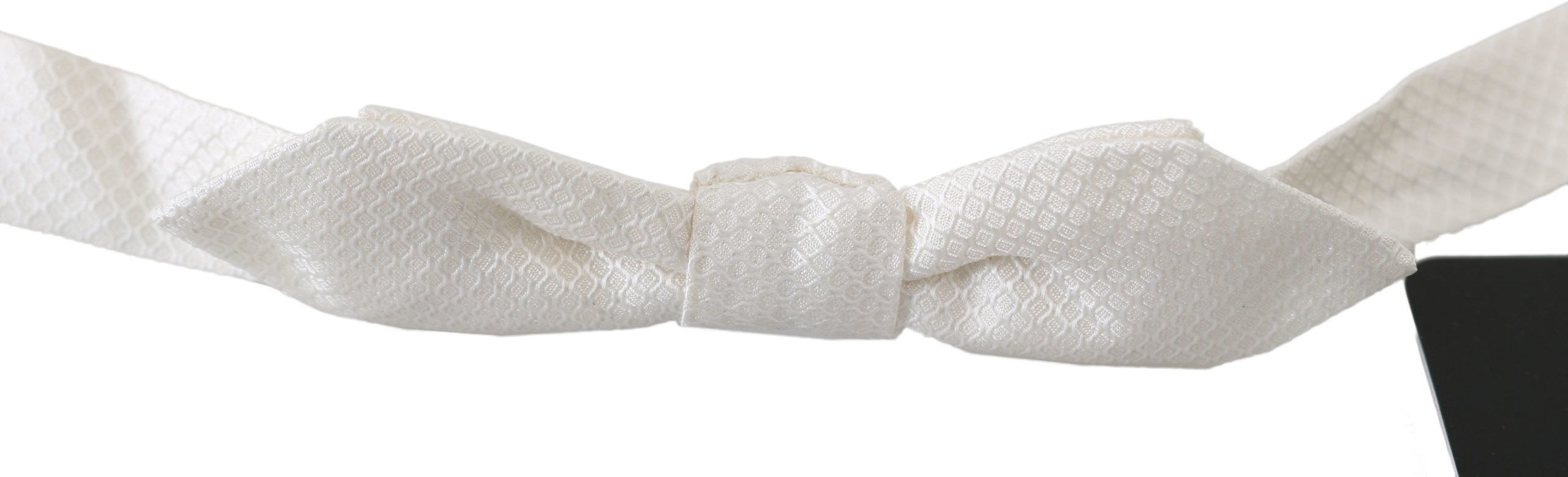 Dolce & Gabbana Weiß 100% Seide Schlank Verstellbarer Hals Papillon Herren Krawatte