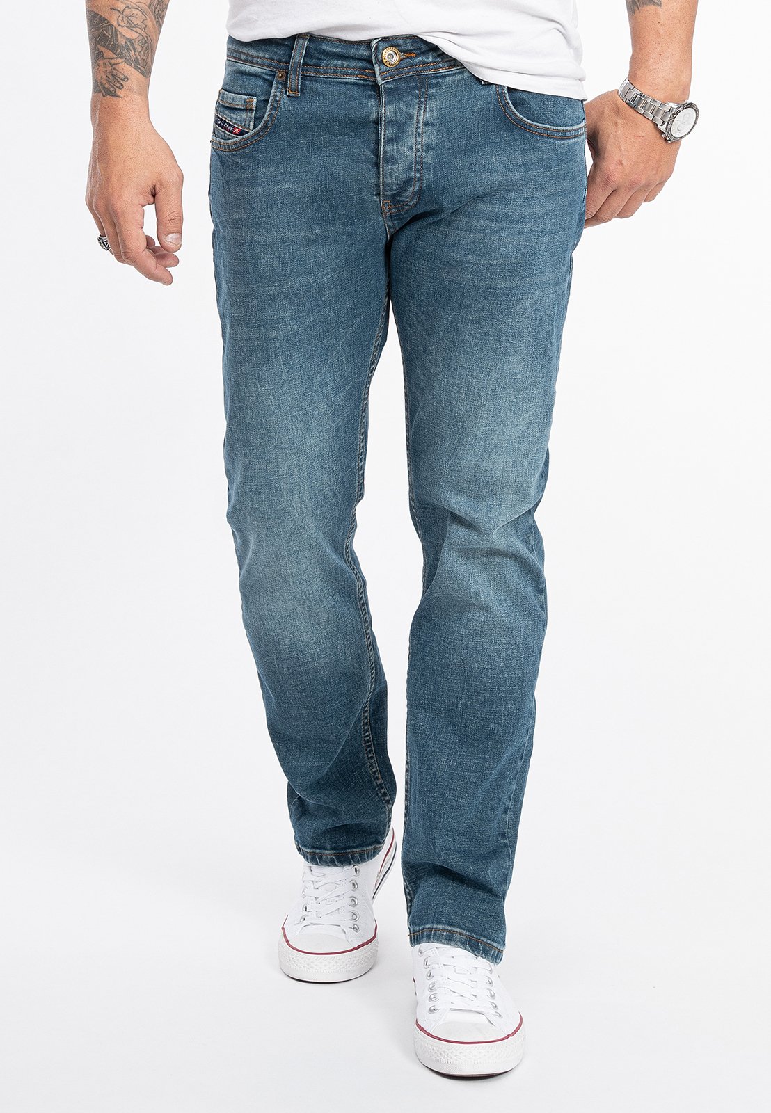 Rock Creek Jeans Straight Leg Blau
