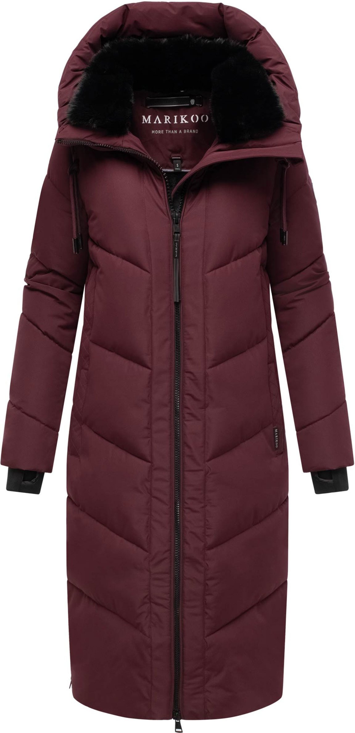 Marikoo Damen Winterjacke Nadaree – lang, warm & mit Kapuze