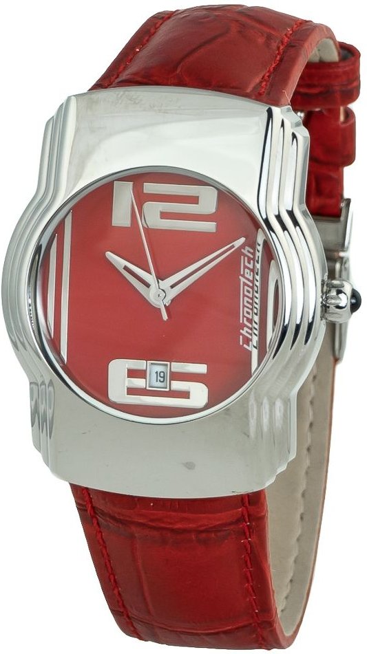 Chronotech Rote Lederuhr