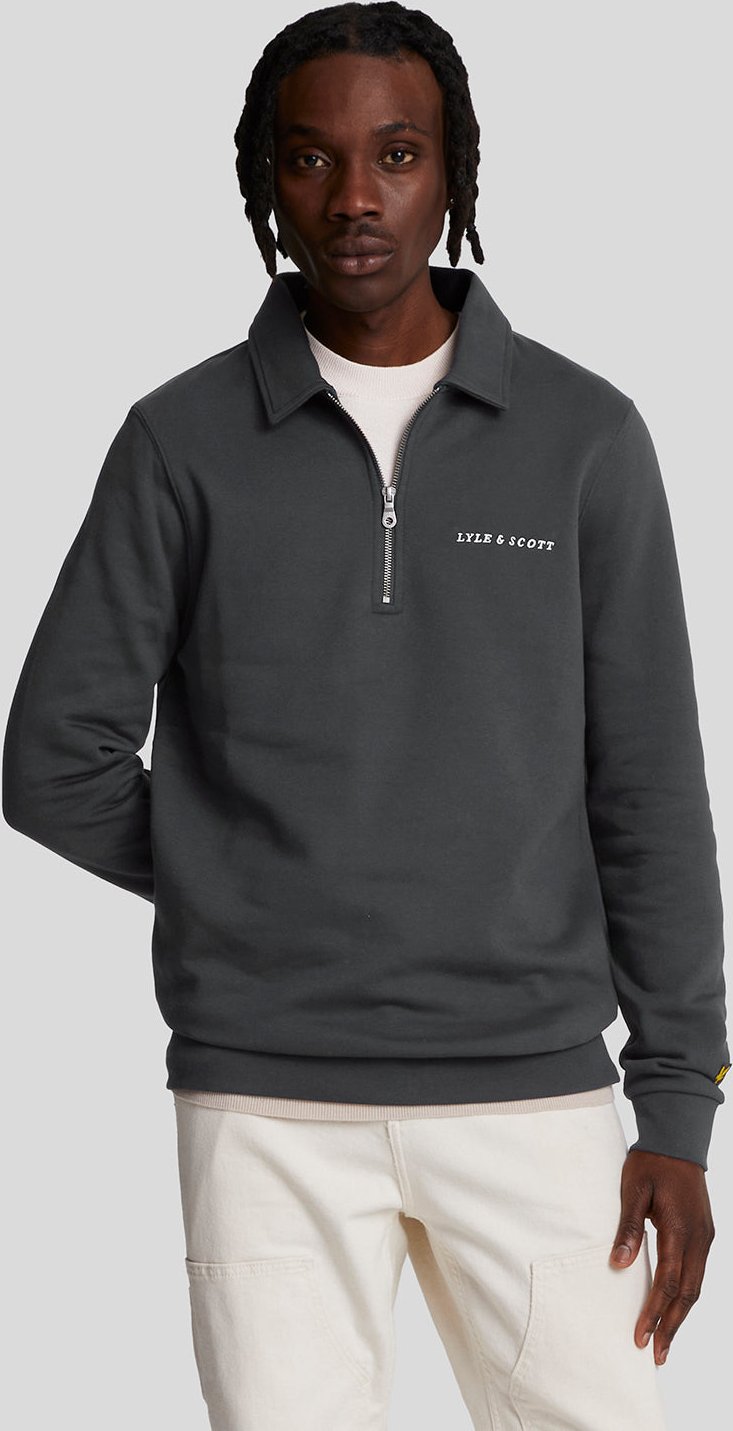 Thumbnail - Lyle & Scott � Pullover mit 1/4-Rei�verschluss und besticktem Kragen in Grau