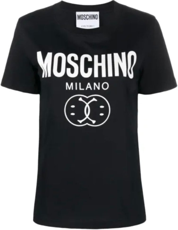 Moschino - Schwarzes T-shirt Mit Doppel-smiley
