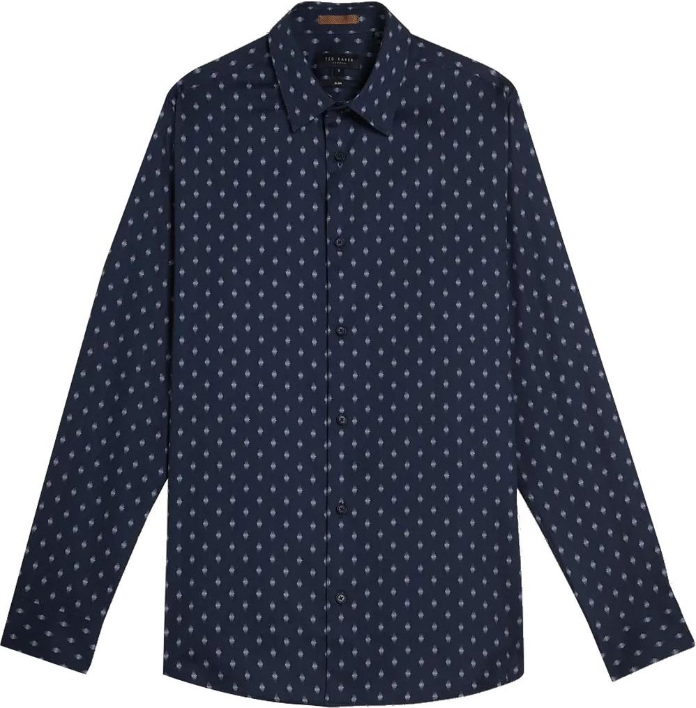 Ted Baker Area Herren Navy Geometrische Druckhemd