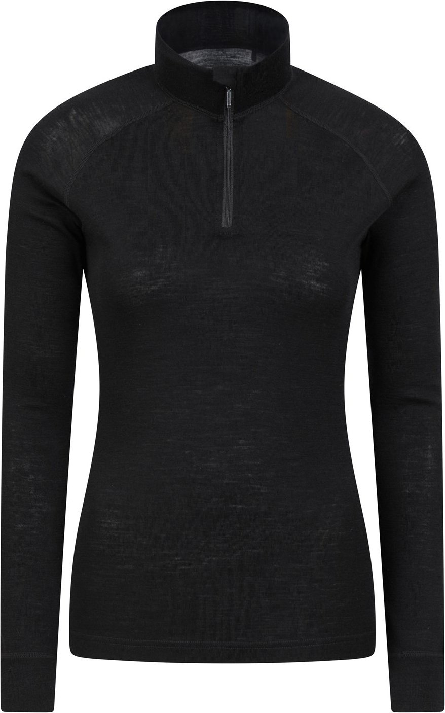 Mountain Warehouse Damen/Damen Merinowolle Zip Neck Thermal Top (Schwarz)