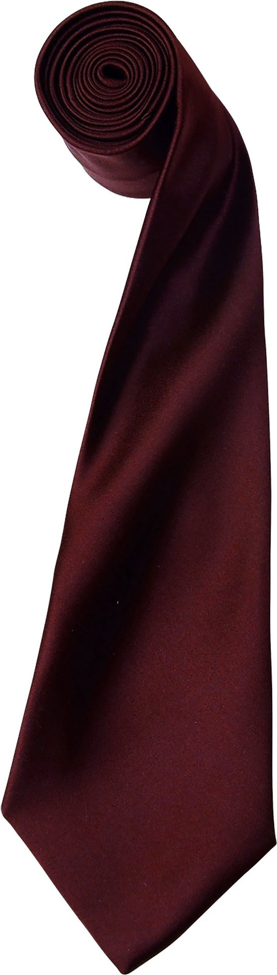 Premier Mens Plain Satin Krawatte (schmale Klinge) (2er-Pack) (Burgund)