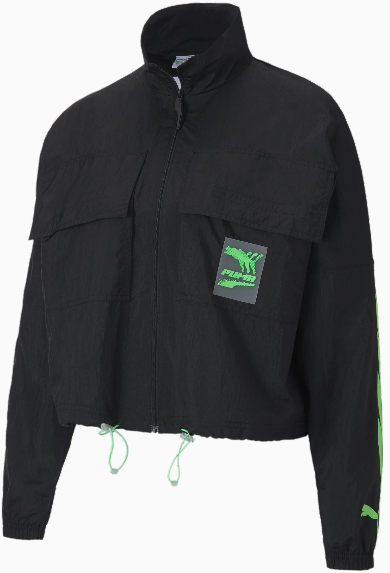 Thumbnail - Puma Ovide gewebte Trackjacke Reißverschluss up schwarze Damen -Track Top 597770 01