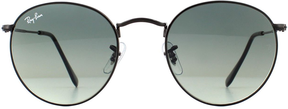 Thumbnail - Ray-Ban Sonnenbrille Runde flache Gläser 3447N 002/71 Schwarz Grau Gradient 50mm