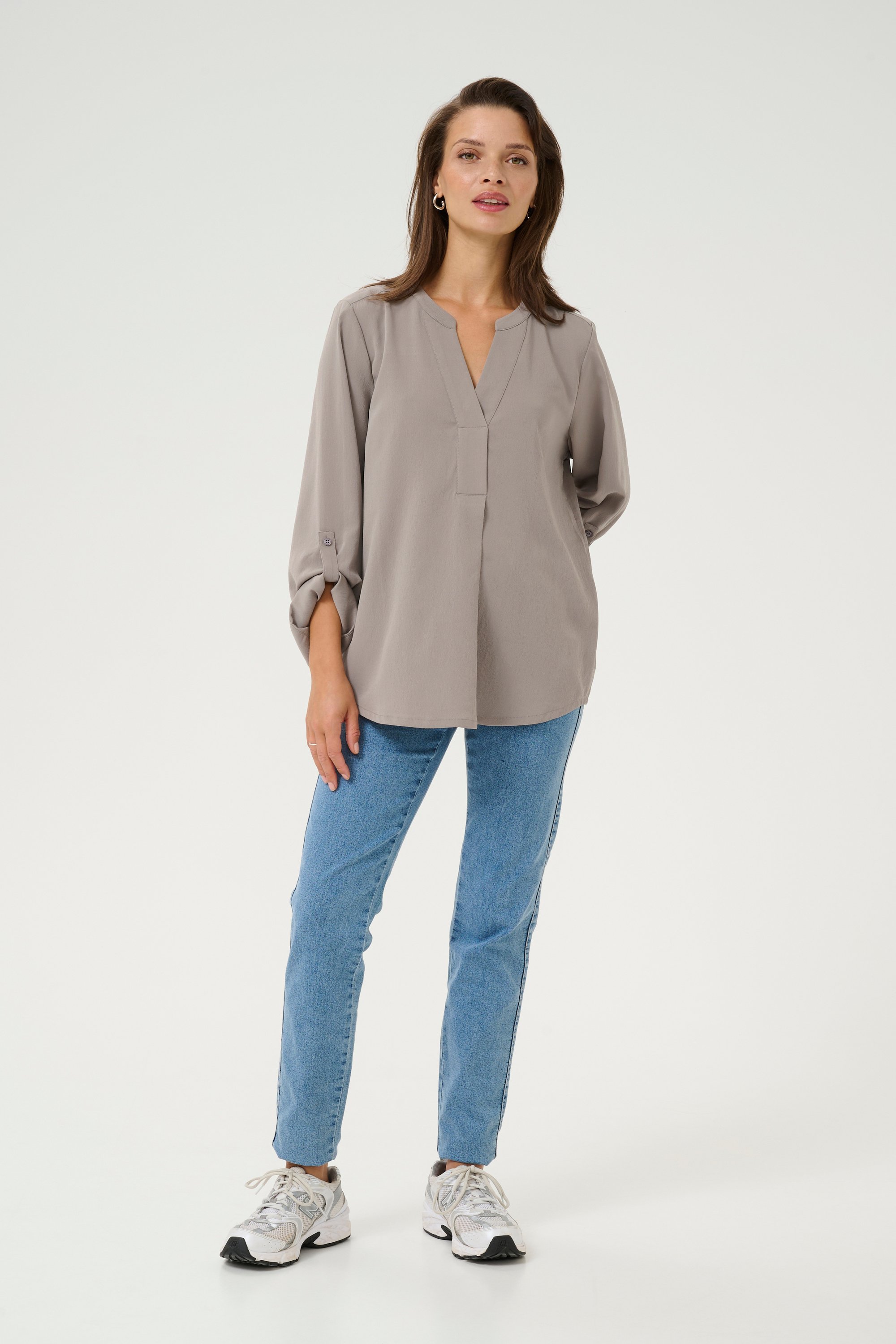 Kurzarm-Bluse Regular fit Steeple Gray grey